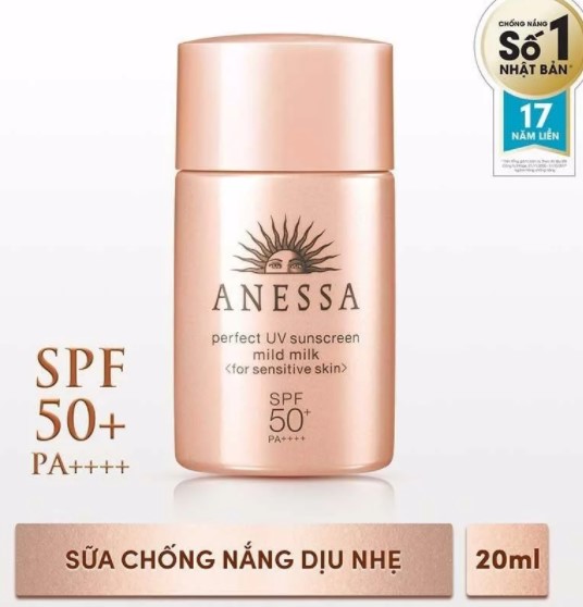 Kem chống nắng Anessa Perfect UV Sunscreen Skincare Mild Milk For Sensitive Skin