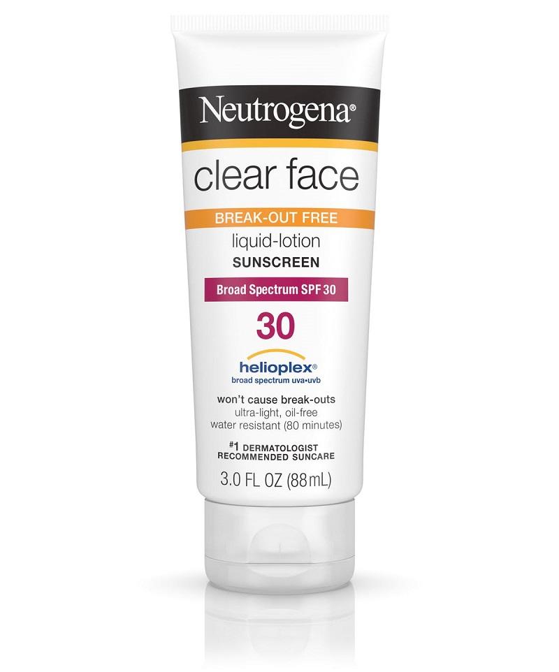 Kem chống nắng Neutrogena – Sức hấp dẫn không thể chối từ 10 Neutrogena Clear Face Break-Out Free Liquid Lotion