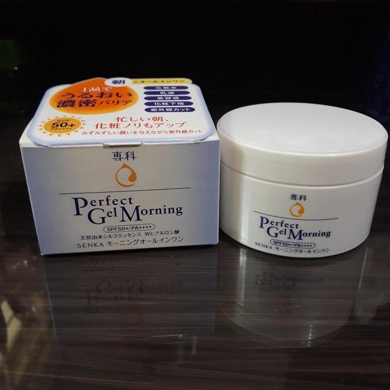 Review kem chống nắng Senka – Chàng kỵ sĩ tài bảo vệ làn da trắng sáng và khỏe mạnh 8 Senka Perfect Gel Morning protect SPF50+