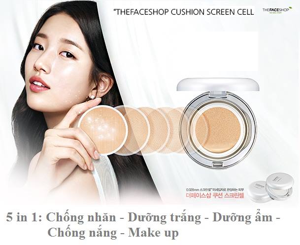 Phấn nước The Face Shop có tốt không? 6 Sự kết hợp hoàn hảo 5 in 1