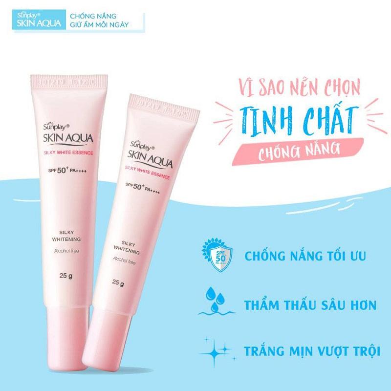 Kem chống nắng Sunplay – Sản phẩm chống nắng “Quốc Dân” đang gây bão hiện nay 12 Sunplay Skin Aqua Silky White Essence SPF 50+ PA+++