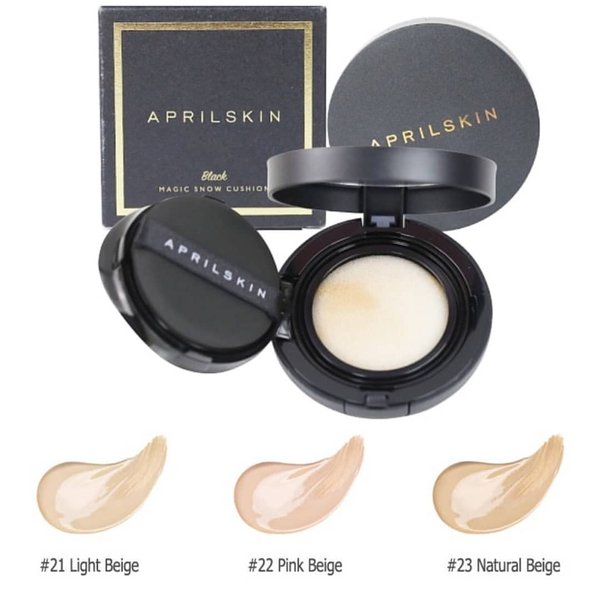 Review 3 màu phấn nước April Skin, có thần thánh như lời đồn ? 4 Phấn Nước April Skin Magi tạo lớp nền căng bóng mịn màng, tự nhiên mà không gây mốc mặt