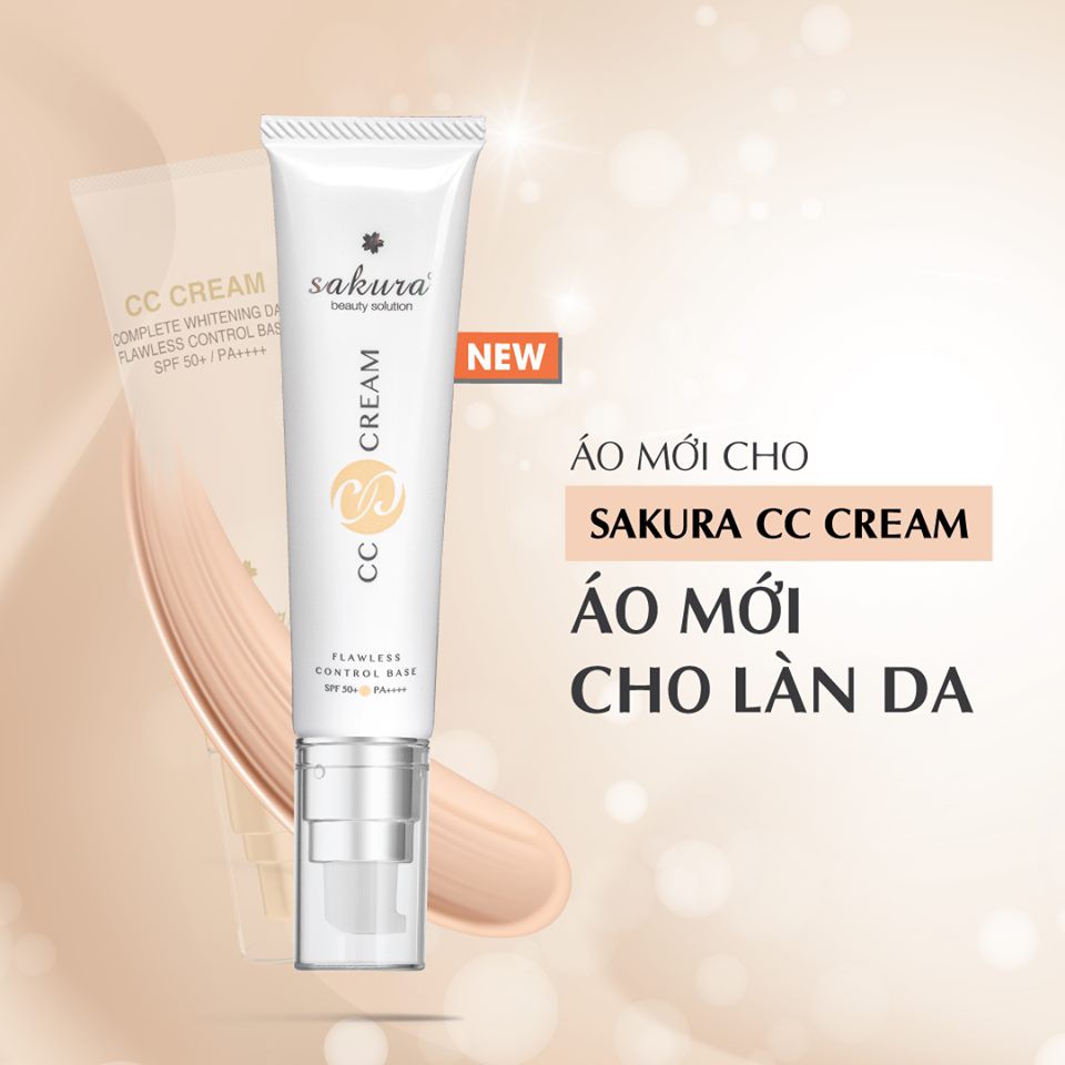 Top 10 kem chống nắng cho da dầu tốt nhất hiện nay 10 CC Cream Sakura có thiết kế dạng đứng với đầu xịt tiện dụng và nắp đậy chắc chắn
