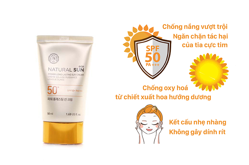Top 10 kem chống nắng cho da dầu tốt nhất hiện nay 14 The Face Shop Natural Sun Eco Power Long Lasting Sun Cream