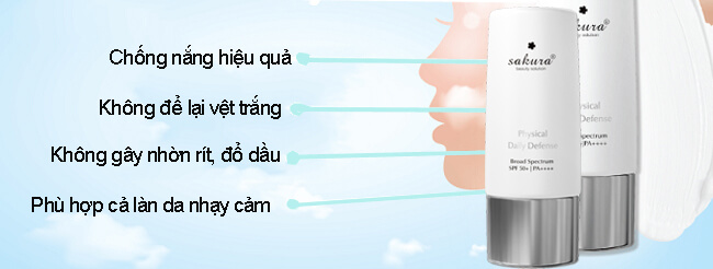 Top 10 kem chống nắng cho da dầu tốt nhất hiện nay 9 Nhũ tương chống nắng vật lý Physical Daily Defense SPF 50+ PA ++++