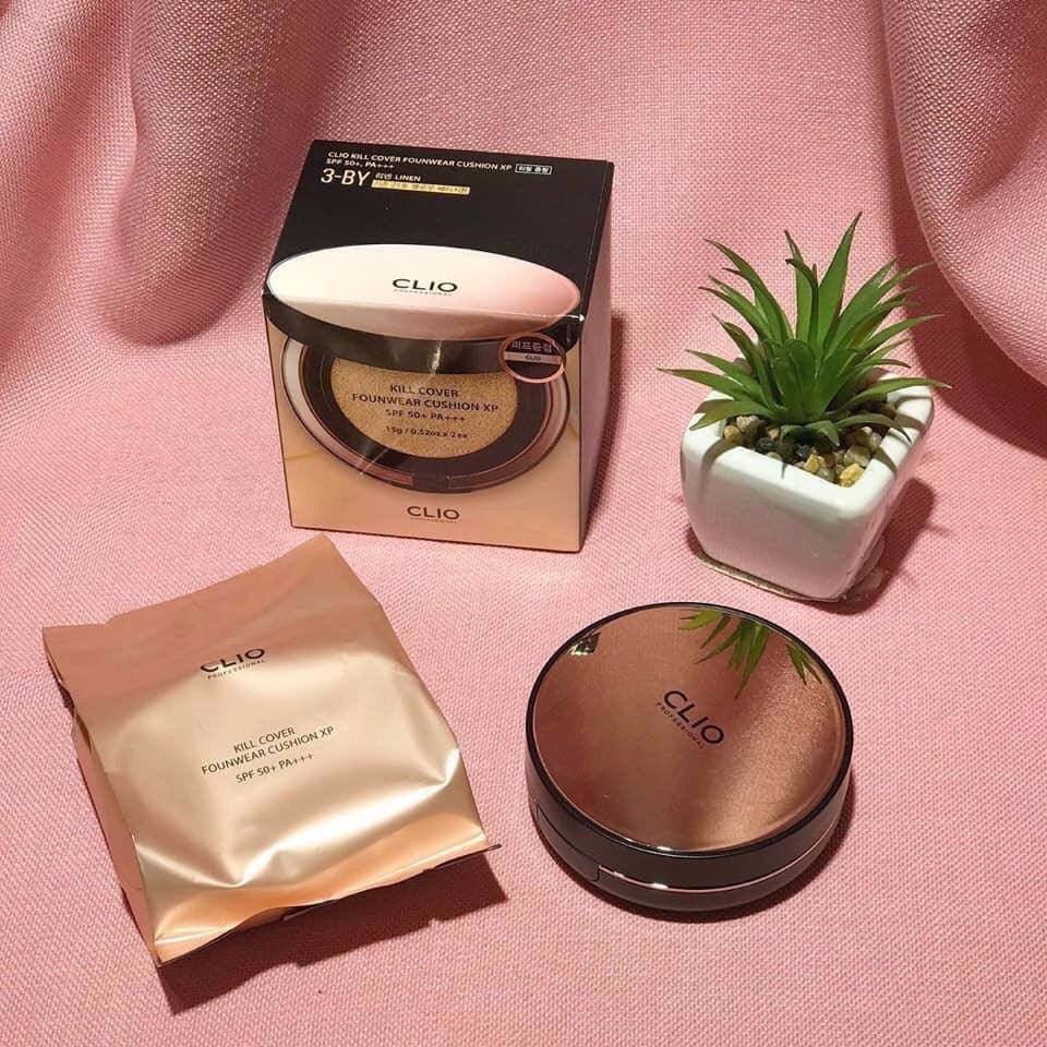 Review chi tiết phấn nước Clio - Mỹ phẩm Hàn Quốc đang được săn đón 4 Clio Kill Cover Founwear Cushion XP có độ che phủ cao, khả năng che phủ được khoảng 70% lỗ chân to, trung hòa được cả vùng da mụn đỏ.