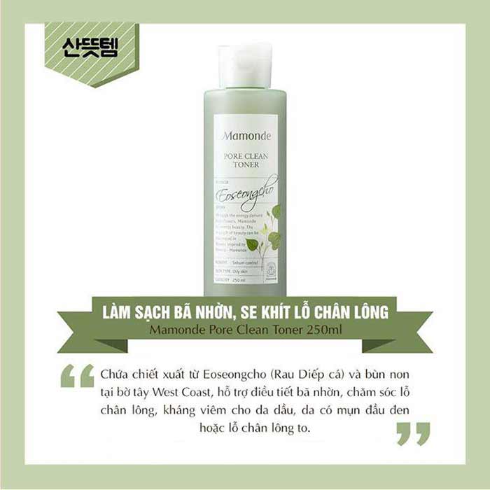 Review khả năng làm sạch, se khít lỗ chân lông của toner Mamonde 3