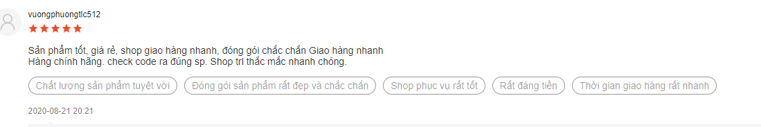 Đánh giá của khách hàng