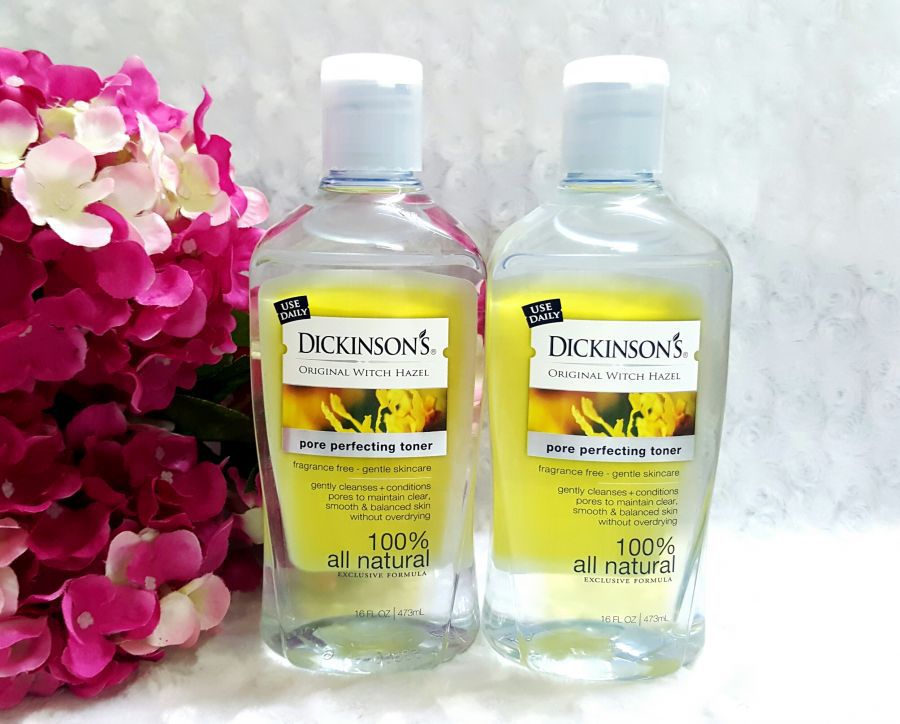 Review khả năng làm sạch da, se khít lỗ chân lông của toner Dickinson 1 Nước hoa hồng Dickinson dạng chai