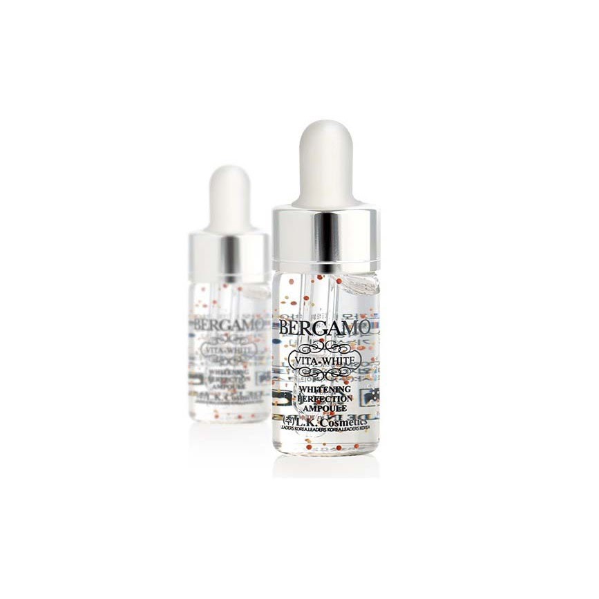 Review serum Bergamo, cách phân biệt từng loại và sử dụng hiệu quả nhất 9 Serum Bergamo Vita Whitening (chai màu trắng trong)