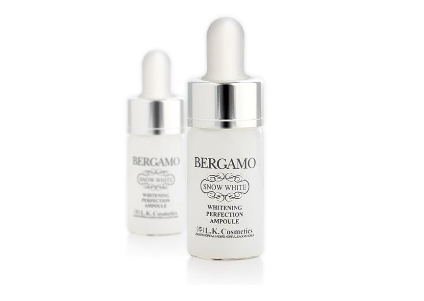 Review serum Bergamo, cách phân biệt từng loại và sử dụng hiệu quả nhất 12 Serum Bergamo Snow Whitening (chai màu trắng đục)