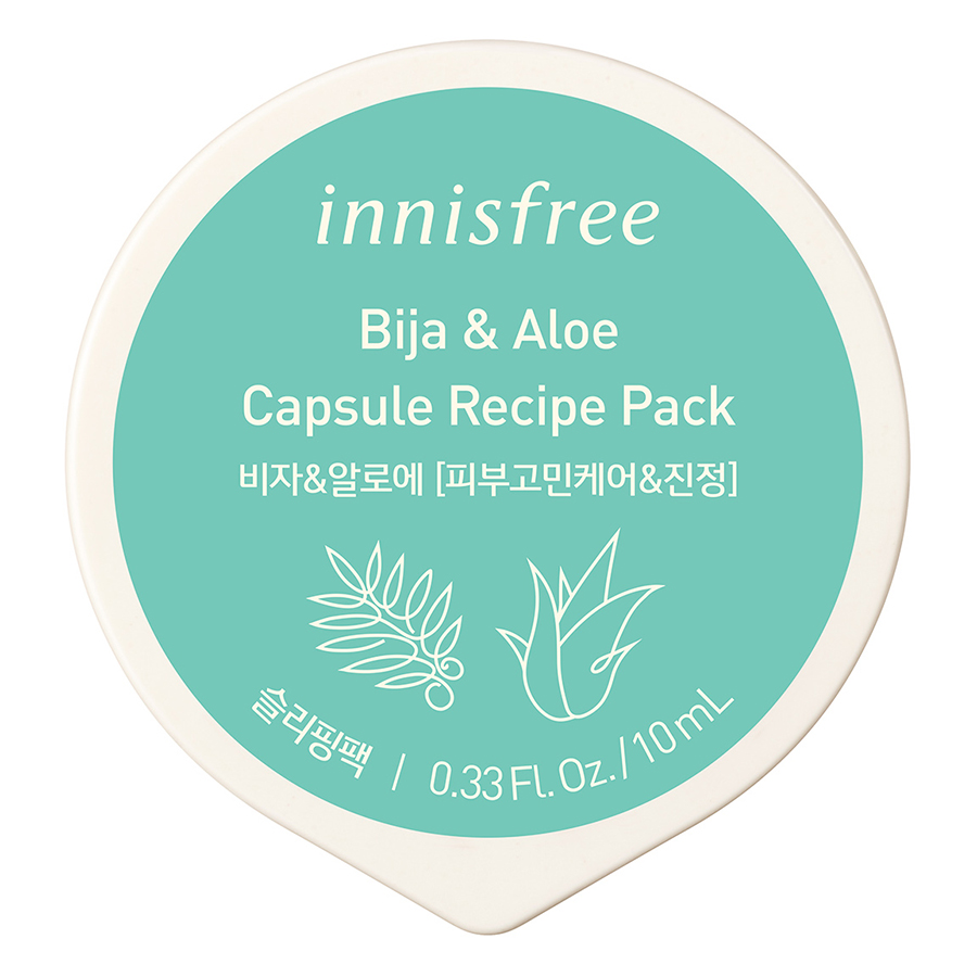 Reriew top 10 loại mặt nạ Innisfree hồi sinh da khô, trị mụn, xóa mờ thâm nám 21 Mặt Nạ Ngủ Innisfree Capsule Recipe Pack Bija & Aloe