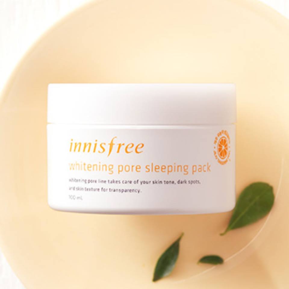 Reriew top 10 loại mặt nạ Innisfree hồi sinh da khô, trị mụn, xóa mờ thâm nám 3 Mặt nạ ngủ Innisfree Whitening Pore Sleeping