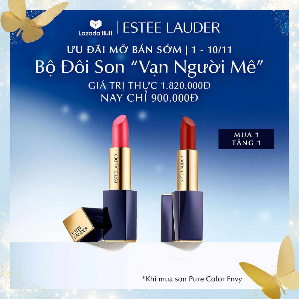 Top 5 son lì khuyến mãi không thể bỏ qua lazada 11.11 5 Son môi Estee Lauder Pure Color Envy Sculpting Lipstick