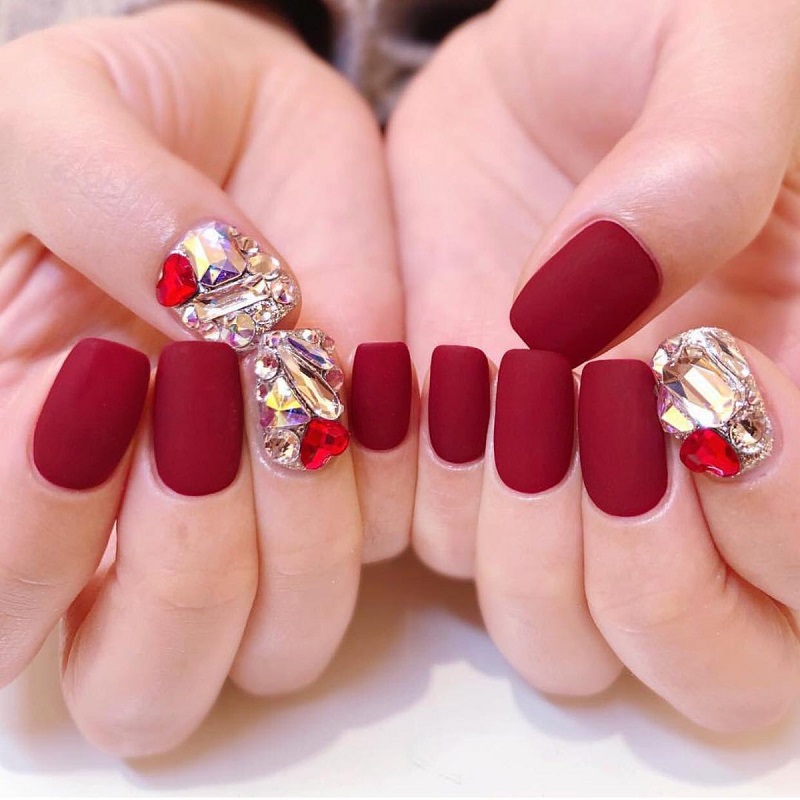 40 Mẫu nail màu đỏ rượu làm đẹp cho tay chân các nàng 2022  Làm đẹp   Việt Giải Trí