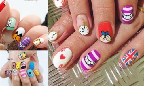 Mẫu nail siêu xinh mang phong cách Alice xứ sở thần tiên