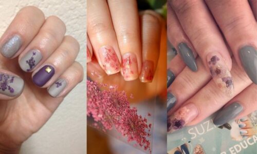 14 ý tưởng nail độc đáo với cánh hoa khô cho mùa hè