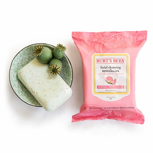 Khăn ướt tẩy trang Burt’s Bee Facial Cleansing Towelettes in Pink Grapefruit