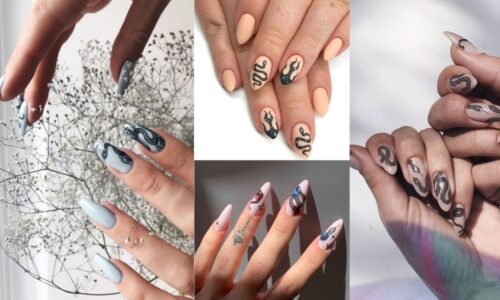 Bộ sưu tập nail với họa tiết hình rắn sành điệu