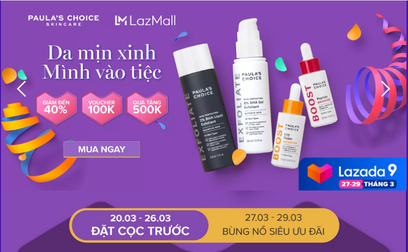 Paula's Choice siêu sale mừng sinh nhật Lazada 9