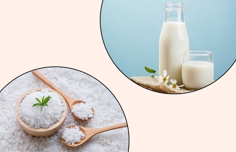Kết hợp muối và sữa tươi tẩy tế bào chết giúp da trắng mịn