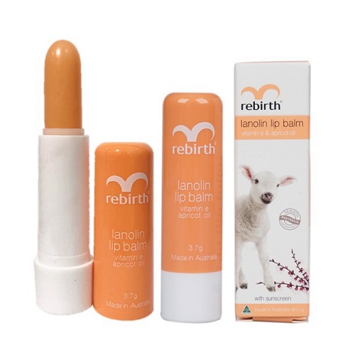 Son trị thâm môi Lanolin Lip Balm Vitamin E & Apricot Oil Rebirth RB14