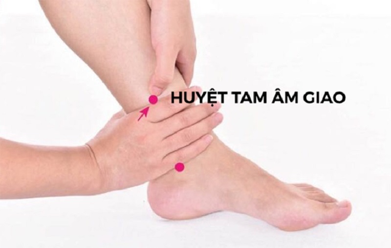 Huyệt Tam âm giao cũng là vị trí giúp giảm đau bụng kinh hiệu quả