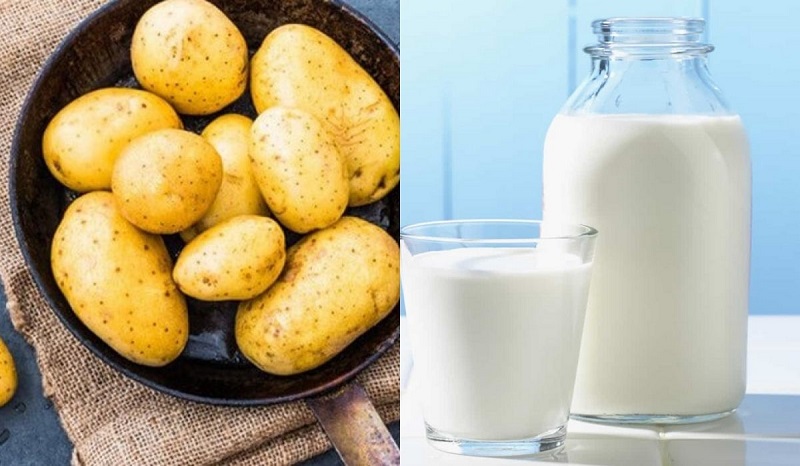 Sữa tươi không đường với khoai tây giúp da sáng hơn
