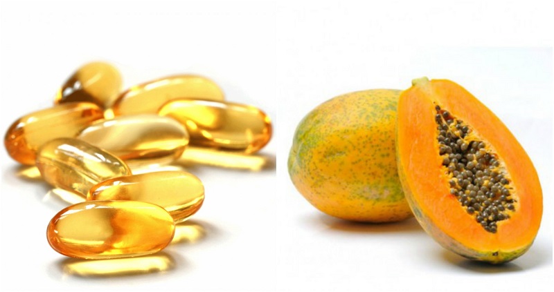 Vitamin E và đu đủ giúp làm sáng da