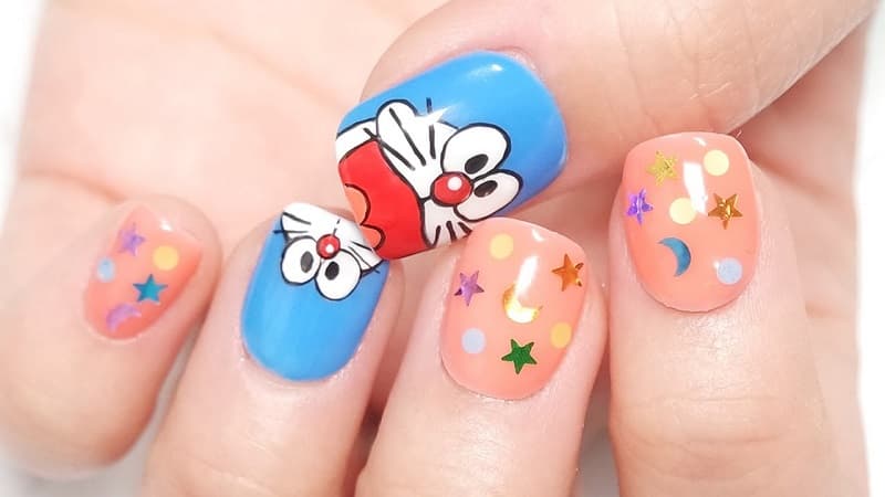 Tổng hợp những kiểu nail Doremon cực đáng yêu và nổi bật