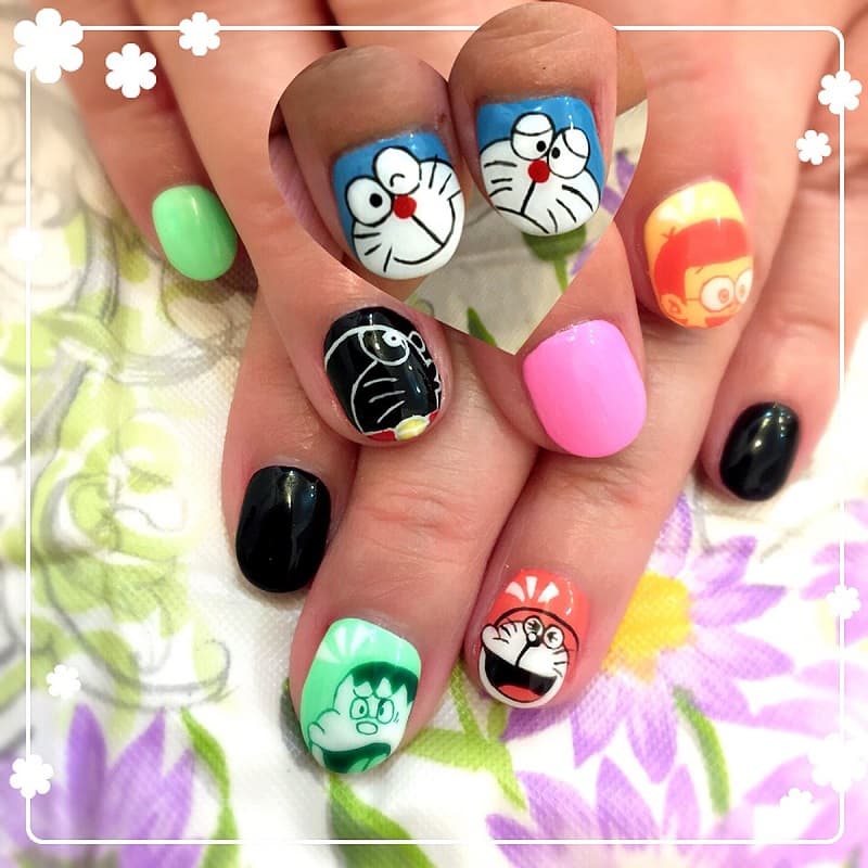 Mẫu nail doraemon 4