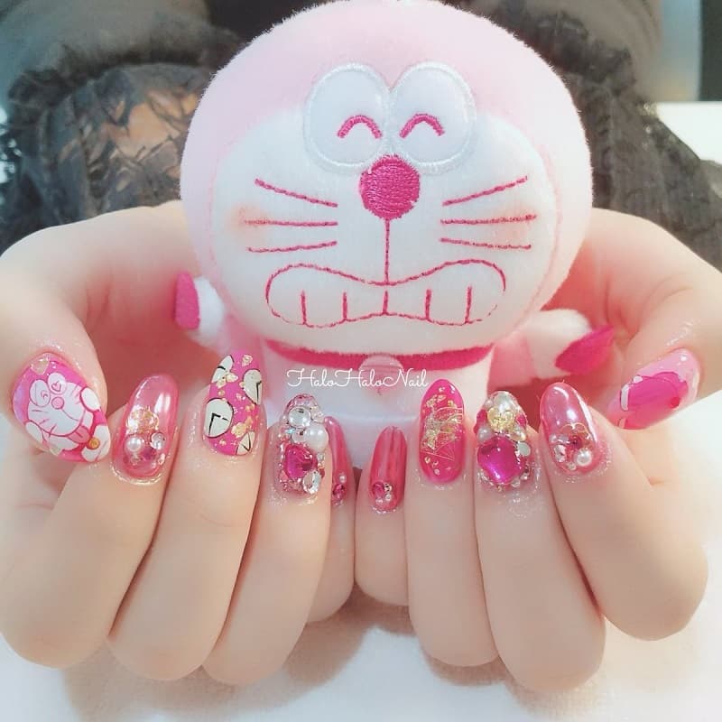 100 mẫu nail Doraemon dễ thương đáng yêu  Manikur Nail art Ide cat kuku