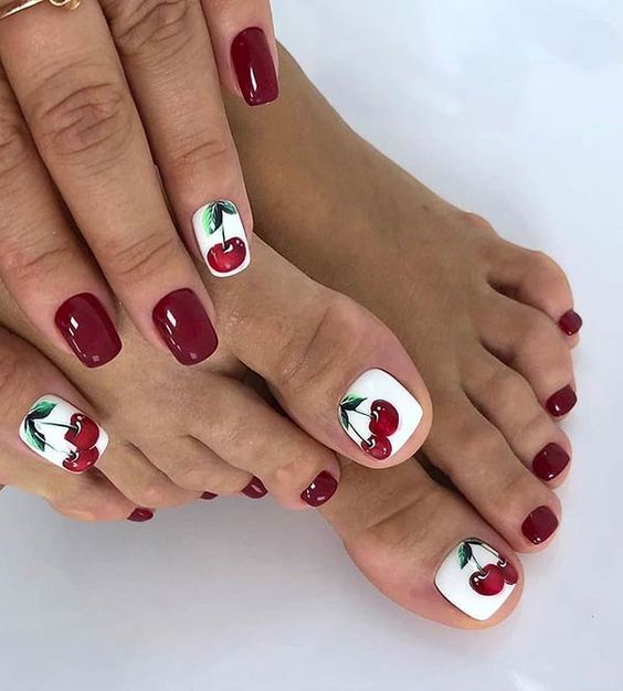 nail chân tông đỏ 16