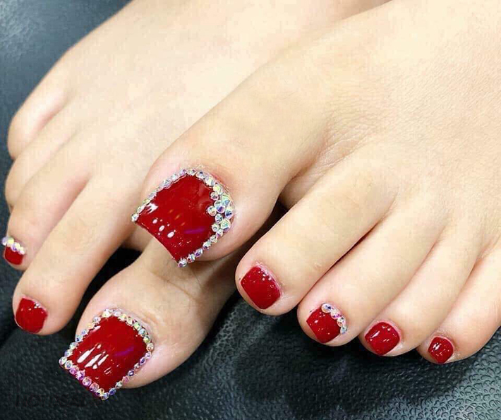 nail chân tông đỏ 6