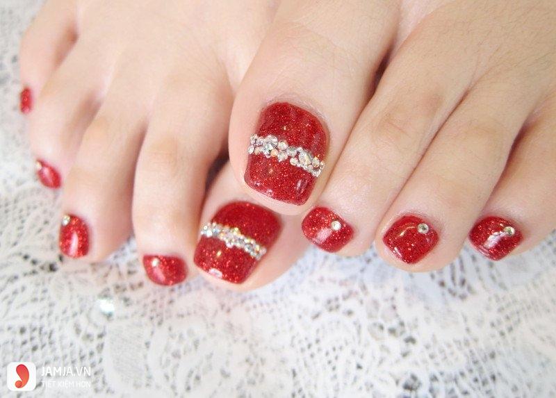 nail chân tông đỏ 7