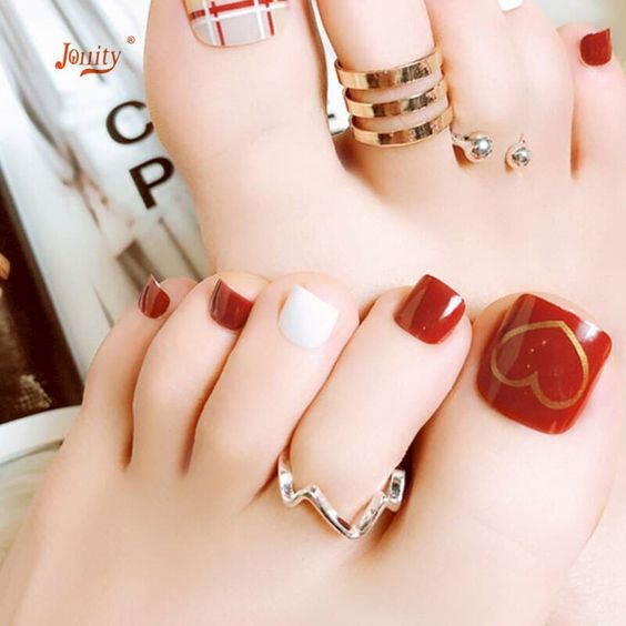 nail chân tông đỏ 8