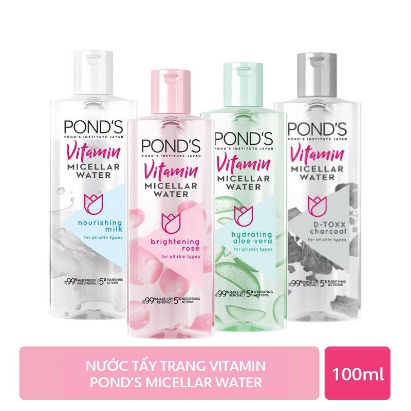 Thiết kế của 4 loại nước tẩy trang Pond's Vitamin