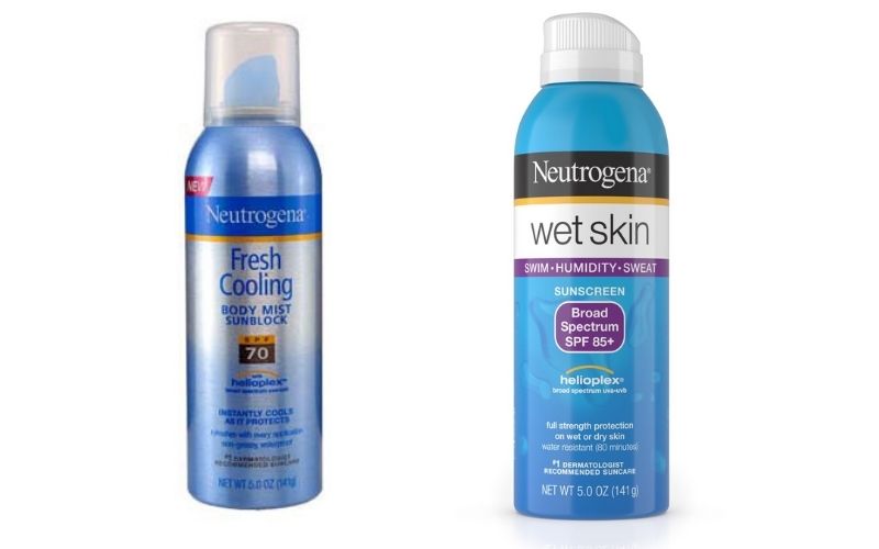 Bao bì thiết kế của hai dòng xịt chống nắng Neutrogena