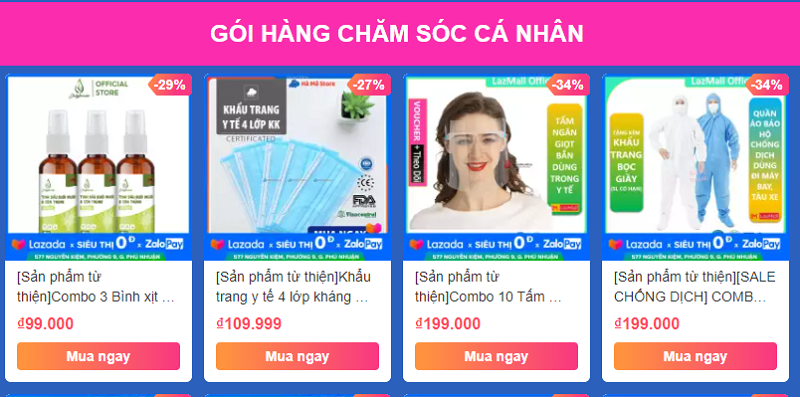 Một số gói hàng chăm sóc cá nhân rất cần thiết mùa dịch