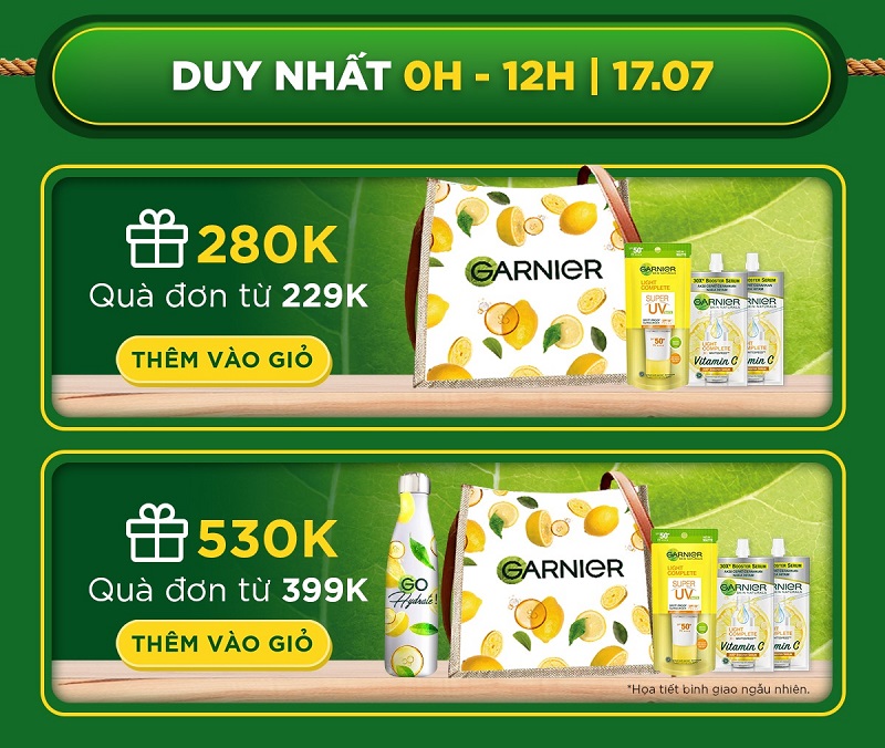 Hàng loạt ưu đãi từ Garnier ngày 17.07