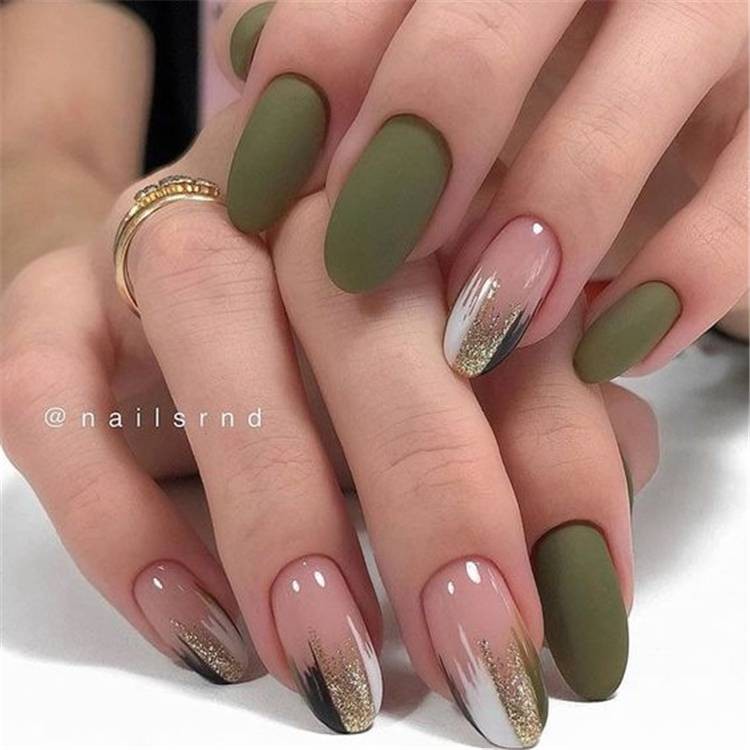 Nail xanh rêu 21