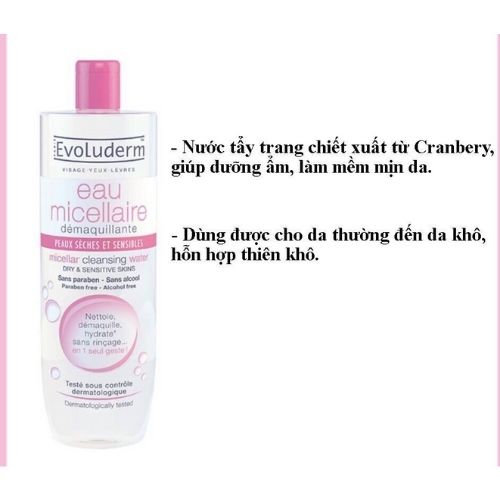 Review 4 nước tẩy trang Evoluderm “tất tần tật” bạn cần biết