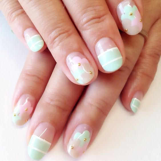 Nail xanh mint 12