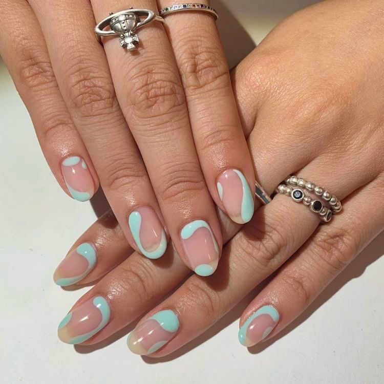 Nail xanh mint 8