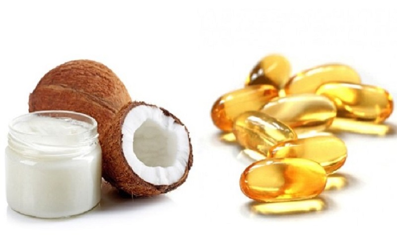 Kết hợp dầu dừa và vitamin E