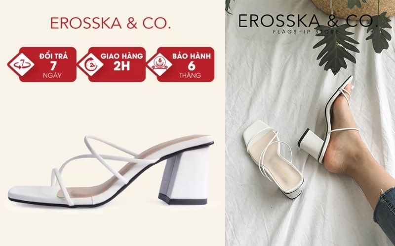 Dép cao gót mũi vuông Erosska & Co