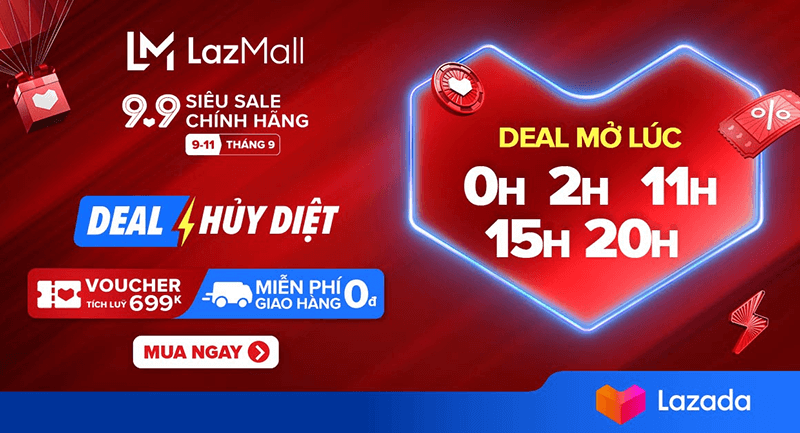 Những ưu đãi của Lazada ngày 9 tháng 9