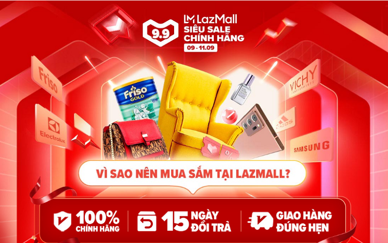 Siêu sale hàng hiệu Lazada 9.9