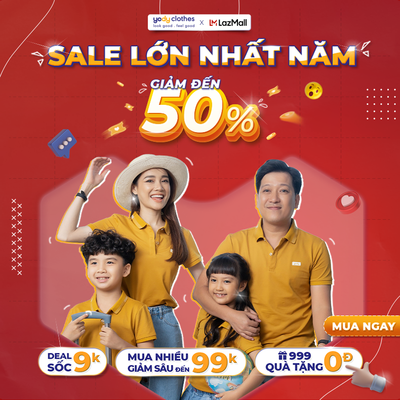 Yody sale 9.9 tại Lazada có nhiều ưu đãi hấp dẫn